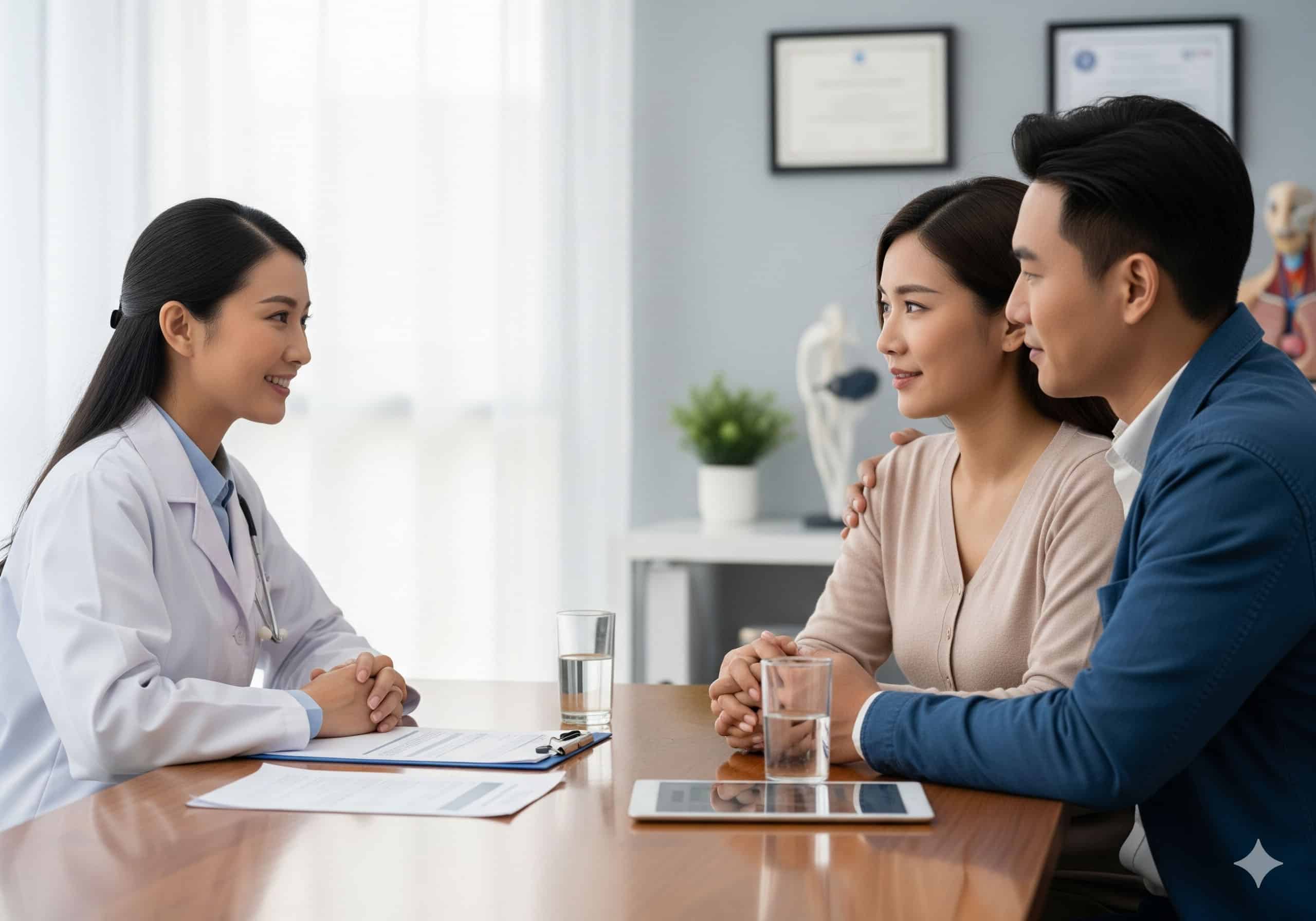 [医生与夫妇进行咨询]